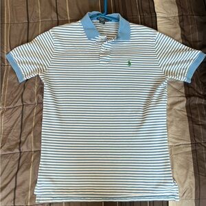Polo Short Sleeve Shirt (blue and white)